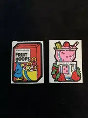 Vtg 80’s MELLO SMELLO Scratch & Sniff Stickers - Fruit Hoops & Strawberry Shake