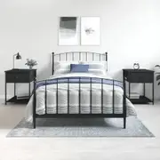 Bedside Tables 2 pcs Black 44x45x58 cm Engineered Wood