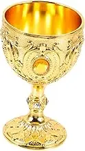 Copper Cup Buddhist Water Cup Vintage Chalice Goblet Egyptian Wine Glass Altar Goblet Royal Wine Cup Brass Drinkware for Buddhist Holy Offering Cup