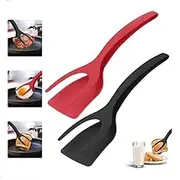 2 in 1 Egg Turner Spatula, (2pcs) Non-Stick Nylon Egg Turner, Versatile Kitchen Tool for Flipping, Non-Stick Steak Clip, Kitchen Tool, Spatula for Flipping Omelet, Pancake, Steak, and Egg