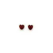 9ct Gold Garnet 5mm Studs in Red