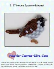 House Sparrow Magnet - Plastic Canvas Pattern or Kit