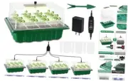 4 Packs Medium Seed Starter Tray, Adjustable Brightness M×4 without heat mat