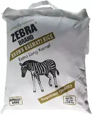 Naturally Aromatic Zebra Brown Basmati Rice Extra Long Kernel 10 Lb Bag - NET Wt