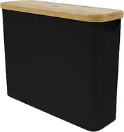 Toilet Paper Storage Basket, 12 Rolls Compatible, Large Capacity Toilet Paper Holder with Wooden Lid, Multifunctional Toilet Paper Organizer, Toilet Paper Storage Cabinet for Bathroom (Black)