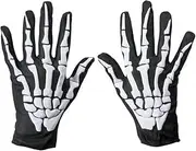 shoperama Skeleton Gloves for Adults, Hands, Fingers, Bones, Halloween, Men and Women