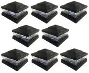 8 Pack 4" 5" 6" Black Color Plastic Outdoor 5 LED 78Lumens Solar Post Cap Light