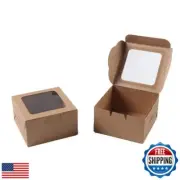 Bubbley Kraft Paper Bakery Boxes - 25-Pack Single Pastry Box 4-Inch, Packagin
