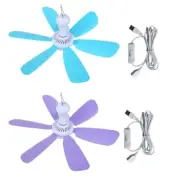 USB Small Ceiling Fan Quiet Outdoor Hanging Camping Gazebos Canopy Dorm Fan 5V1A