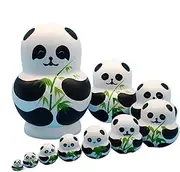Wooden Stacking Nesting Dolls | Colorful Cartoon Stacking Nested Dolls | 10x Lovely Educational Learning Toys, Funny Wooden Nesting Doll for Christmas, New Year
