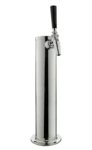 Kegco DT145-1S-630 14" Polished Stainless 1-Tap Draft Tower - Perlick Faucet