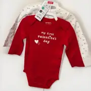 Carter's "My First Valentine's Day" Bodysuit 2pc Size 6 Months