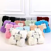 Soft Fuzzy Faux Fur Throw Blankets,Solid Reversible Lightweight Long Hair Shaggy Blanket,Fluffy Cozy Plush Comfy Microfiber Fleece Blankets Decoration for Couc