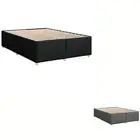 Bed Frame without Mattress Bedstead Double Bed Dark Grey Queen Fabric vidaXL