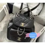 CHANEL 香奈兒 VINTAGE DUMA 復古雙肩包 小號 小書包 後背包 黑色 AS2908後背包