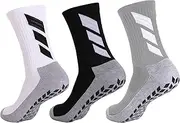 [MENDENG] Mens Grip Socks Soccer Non Slip Socks for Men Anti Slip Hospital Socks Grippers Non Skid Training Athletic Socks