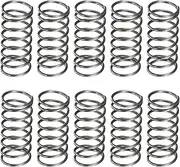 uxcell 10Pcs Compression Spring, 7mm OD, 0.6mm Wire Size, 15mm Free Length, Spring Steel Construction Extended Mechanical Compression Springs for Shop and Home Repairs, Silver Tone