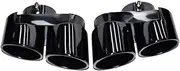 Compatible For BMW X5 G05 X6 G05 X7 G07 Exhaust Tip Tip Upgrade Four Heads Stainless Steel Muffler Carbon Fiber Tip Nozzle(Black)