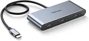 fairikabe USB C Hub with 3X DisplayPort 1.4 Triple Monitor 4K@60Hz, USBC to DisplayPort Splitter MST Hub for Windows Only, Compatible with Thunderbolt 4, USB4