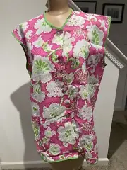 VTG 60s APRON SMOCK TOP ARTIST APRON BUTTON FRONT POCKETS -NWT