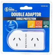 The Brute Power Co Flat Right + Surge Protection Double Adaptor
