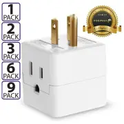 Outlet Power Wall Tap Adapter Plug Non Surge Protector for Travel Cruise Ship