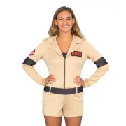 Women's Ghostbusters Halloween Cosplay Costume Jumpsuit with 4 Patches