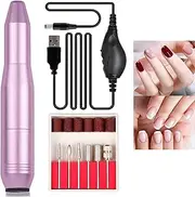 Electric Nail Files,Nail Drill Machine,Nail Files Electric Nail Drill,Electric Manicure and Pedicure Set,20000rpm Adjustable Speed Manicure Pedicure Set with 6 Drill Bits,Rechargeable Nail File