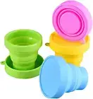 Collapsible Silicone Cup, Reusable Folding Mug with Lids, Portable for Camping