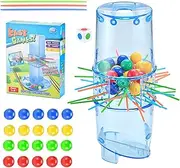 Kerplun-k Game - Beads and Sticks for 2 to 4 Players, Enhances Attention and Hand-Eye Coordination, Fast Fun Pull Stick Game