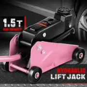 1.5 Ton 3000lbs Heavy Duty Low Profile Hydraulic Trolley Service Floor Jack Pink