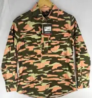 Ringers Western Shirt Camo Coral Size 8 Half Button Work Top Limited Edition 50+