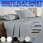 2000TC UltraSoft Sheet Set Flat Fitted Sheet&Pillowcase Double Queen King Single