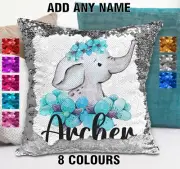 Elephant Cushion Cover Sequin Throw Pillow Flip Sequins Personalised