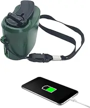 dzqad Crank Phone Charger - Emergency External Battery, Portable Crank USB Charger, Output Voltage 5V, Crank Generator with LED Light for Hiking and Camping