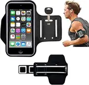 iPod Touch 6th/5th Generation Armband, DN-TECHNOLOGY® Gym Running/Exercise/Workout Sport Arm Band Case for iPod Touch 6/5/4 Generation with Card/Key Holder (Black)