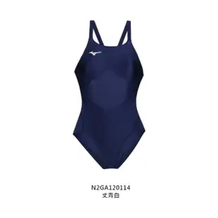 【MIZUNO 美津濃】SWIM 女連身泳衣-泳裝 游泳 競賽 美津濃 丈青白(N2GA120114)