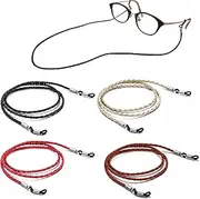 [Tomorotec] Eyeglasses Holder Strap Cord, Eyeglass Retainer, PREMIUM LEATHER Eyeglasses String Holder Chain Necklace, Glasses Cord Lanyard (4 Colors)