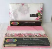 VTG Cannon Royal Family Percale Full Flat & Fitted NOS Regency Rose NWT