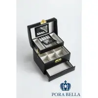 在飛比找momo購物網優惠-【Porabella】大容量皮革首飾盒 手提珠寶盒絨布盒飾品