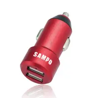 在飛比找松果購物優惠-SAMPO 聲寶 4.8A 雙USB 金屬車用充電器 DQU