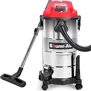 [Baumr] AG 30L Cordless Wet & Dry Vacuum Cleaner Kit, with 4Ah Battery and Charger, Blower, HEPA Filter, Accessories, Stainless Steel, for Car, Home, Garage