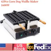 42Pcs Donut Ball Waffle Machine 1600W Commercial Nonstick Electric Waffle Maker
