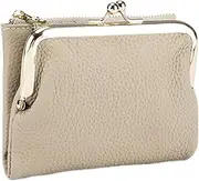 [Generic] Small Wallets - Portable Coin Purse Leather Clutch | Multifunctional Change Wallet with Zipper Pocket and Card Slots for Women Men