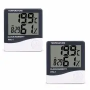 With Clock LCD Digital Humidity Meter Thermometer Hygrometer Temperature Meter