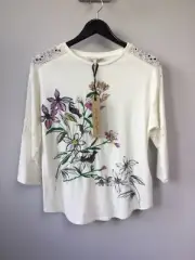 BNWT Gorgeous Ladies Phase Eight Peggy Bird Print Top, UK Size 8, Tagged