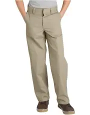 Dickies Boys Khaki Pants Flat Front 56562-KHI School Uniform Sizes 4 to 20