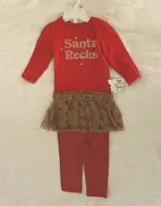 Glama Jama two pc Christmas Santa Rocks size 0-3 or 3-6 retail $21.99