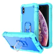 MCC Stylish Shockproof iPhone Xs Max Case Cover Apple Heavy Duty Tough [Light Blue+Blue]