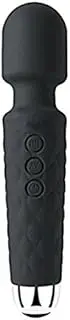❤ Vibrator Back Massager Wand Adult toys Sex toy Handheld Cellulite Massage therapy tool kneading Neck Head Foot Cordless Magic Mini Waterproof Multi Speed 20X Rechargeable Silicone Therapeutic ❤ (Black)